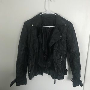 Max Studio Black Moto style Leather Jacket